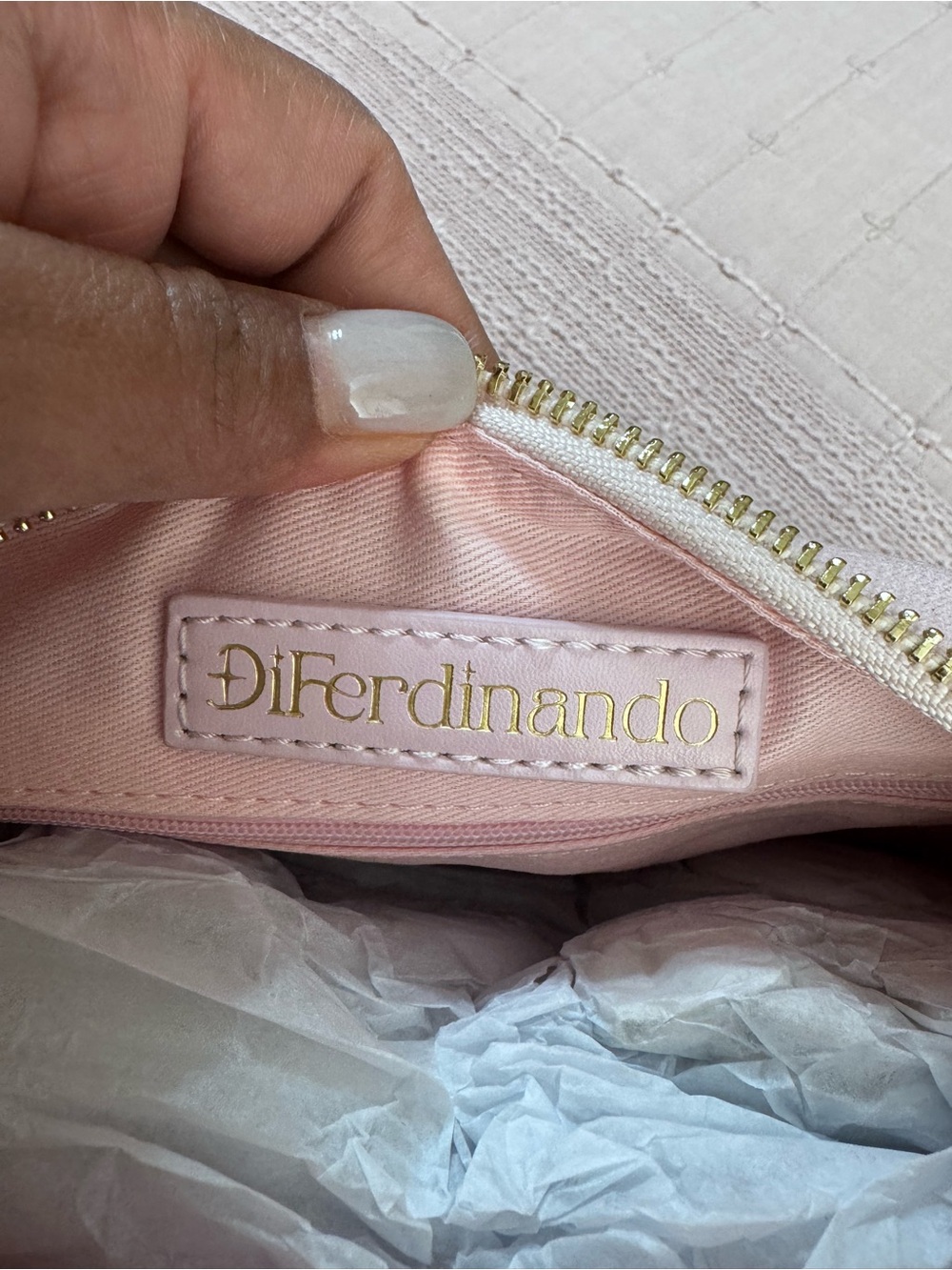Tropical Pink Embroidered Shoulder Bag with Gold Charm Strap - Picture 5 of 6